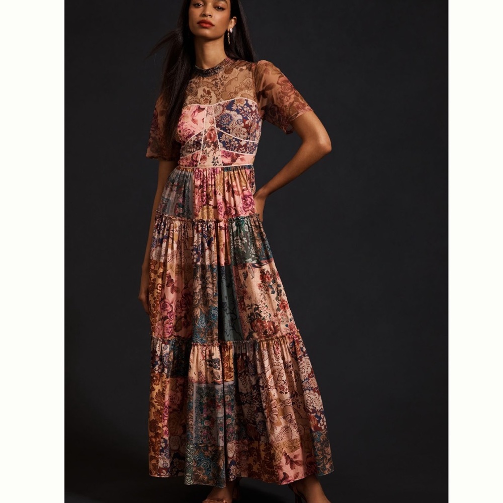 Anthropologie geisha designs maxi dress
